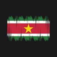 Suriname Flag Bush Strokes. National Flag vector