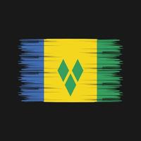 Saint Vincent and the Grenadines Flag Brush. National Flag vector