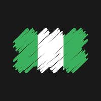 pincel de bandera de nigeria. bandera nacional vector