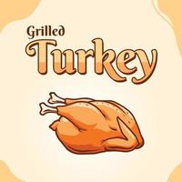 grill turkey chicken vector design