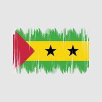 Sao Tome and Principe Flag Bush Strokes. National Flag vector