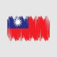 Taiwan Flag Bush Strokes. National Flag vector