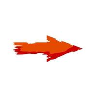 Red arrow with ragged edges. Direction indicator in grunge style. vector