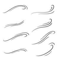 Wind. Abstract Air flow. Black wavy line. Breeze and weather icon. Flat illustration isolated on white background vector