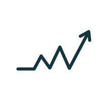 Growing arrow of graph. Statistics and rating. Linear business illustration vector