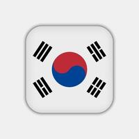 South Korea flag, official colors. Vector illustration.