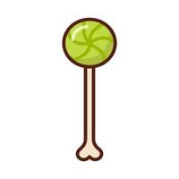 Halloween Lollipop. Round lollipop on a stick in the form of a bone. vector