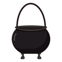 Cauldron shaped candy container for Halloween. Witch Cauldron. vector