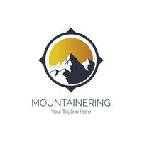 mountain navigation logo design template for brand or company and other vector