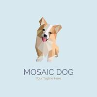 Mosaic Dog pet shop logo design template for brand or company and other vector
