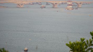 Timelapse of ship traffic in Hong Kong, view from Scenic Hill, Lantau Island video