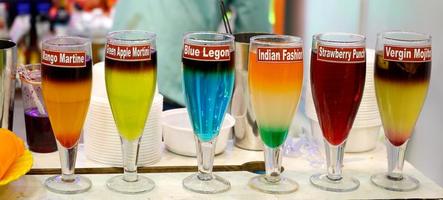 Colouring Juice Served in Transparent Glass photo