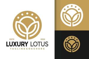 Luxury Lotus Flower Bloom Logo Design, brand identity logos vector, modern logo, Logo Designs Vector Illustration Template