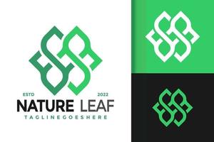 letra ss diseño de logotipo de hoja natural, vector de logotipos de identidad de marca, logotipo moderno, plantilla de ilustración vectorial de diseños de logotipos