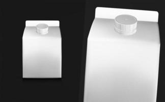 Box Milk Mockup 3D Rendering  Design photo