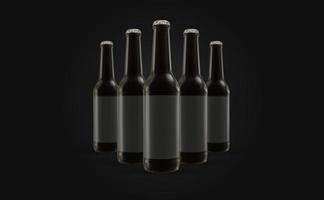 Amber Glass Beer Bottle MockUp Design photo