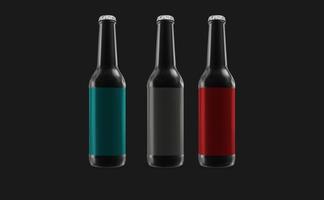 Amber Glass Beer Bottle MockUp Design photo