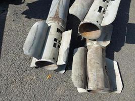 Cluster munition missiles destroyed in the war photo