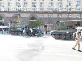 KIEV, UKRAINE - AUGUST 23, 2022 Heavy military equipment destroyed in battle photo