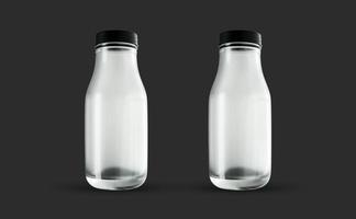 diseño de maqueta de botella de vidrio foto