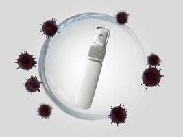 gel de alcohol corona virus maqueta diseño de renderizado 3d foto