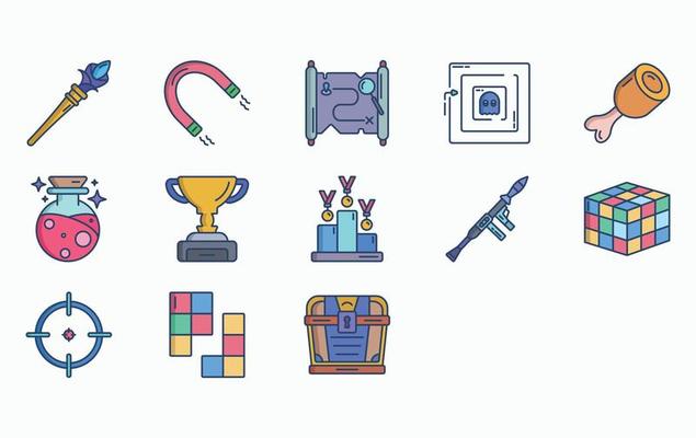 Video Game Elements icon set
