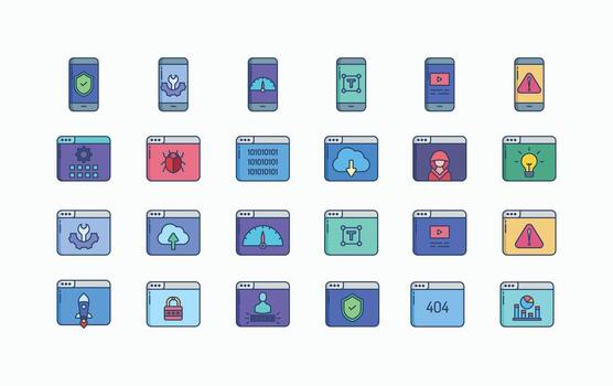 Software and website Development icon set vector