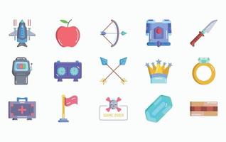 Video Game Elements icon set vector