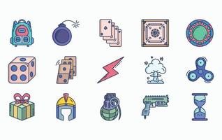 Video Game Elements icon set vector