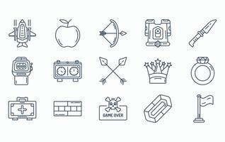 Video Game Elements icon set vector