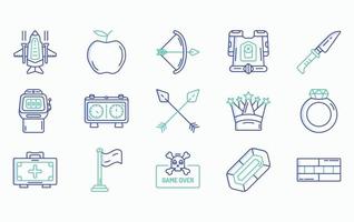 Video Game Elements icon set vector