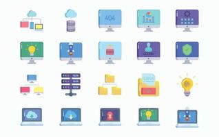 conjunto de iconos de desarrollo de software y sitios web vector