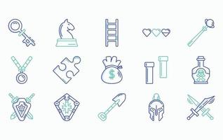 Video Game Elements icon set vector