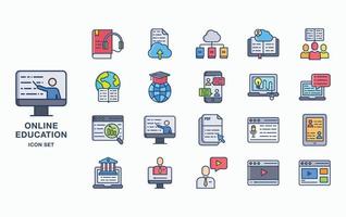 Online Education icon set vector