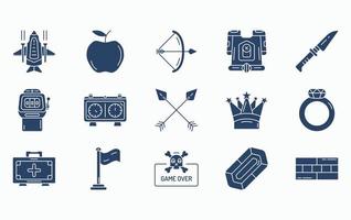 Video Game Elements icon set vector