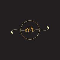 ar luxury initial letter logo design vector