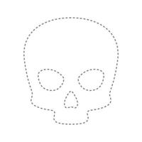 Skull tracing worksheet for kids vector