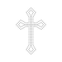 Christian Cross tracing worksheet for kids vector