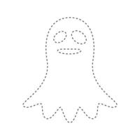 Ghost tracing worksheet for kids vector