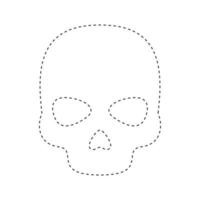 Skull tracing worksheet for kids vector