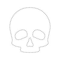 Skull tracing worksheet for kids vector