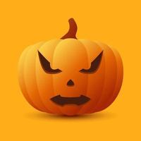 Halloween Pumpkin isolated on orange background vector