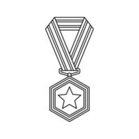 Coloring page with Medal for kids vector