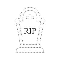 Tombstone tracing worksheet for kids vector