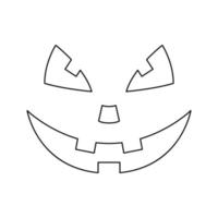 Coloring page with Face of halloween for kids vector