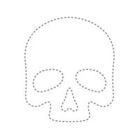 Skull tracing worksheet for kids vector