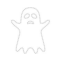 Ghost tracing worksheet for kids vector