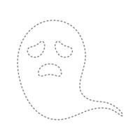 Ghost tracing worksheet for kids vector