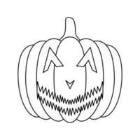 Coloring page with Halloween Pumpkin for kids vector