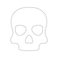 Skull tracing worksheet for kids vector